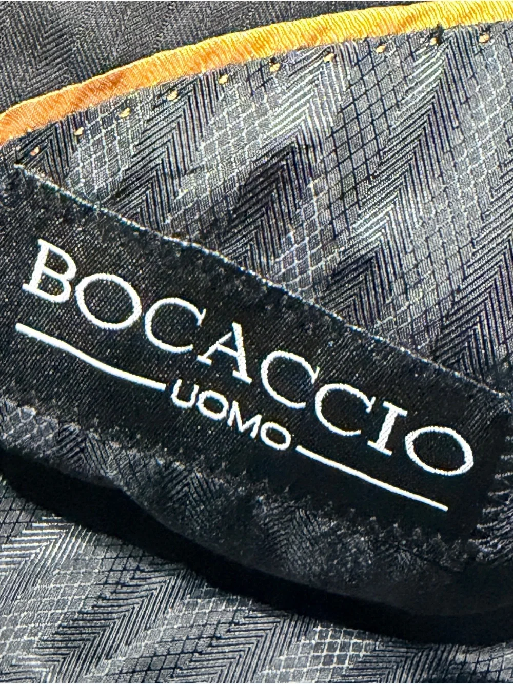 Bocaccio Uomo 42L Black Pinstripe Sport Coat Blazer 2 Button Classic Fit